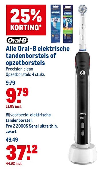 Aanbiedingen Alle oral-b elektrische tandenborstels of opzetborstels - Oral-B - Geldig van 21/07/2021 tot 03/08/2021 bij Makro