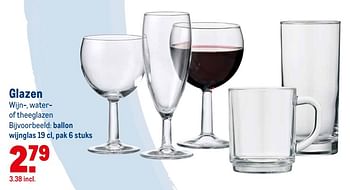 Aanbiedingen Glazen wijn-, water of theeglazen - Huismerk - Makro - Geldig van 21/07/2021 tot 03/08/2021 bij Makro