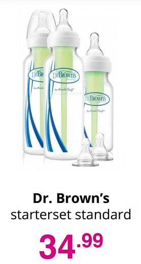 Aanbiedingen Dr. brown’s starterset standard - DrBrown's - Geldig van 25/07/2021 tot 31/07/2021 bij Baby & Tiener Megastore