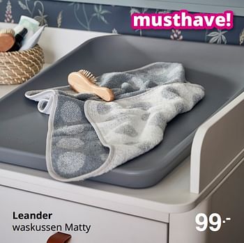 Aanbiedingen Leander waskussen matty - Leander - Geldig van 25/07/2021 tot 31/07/2021 bij Baby & Tiener Megastore