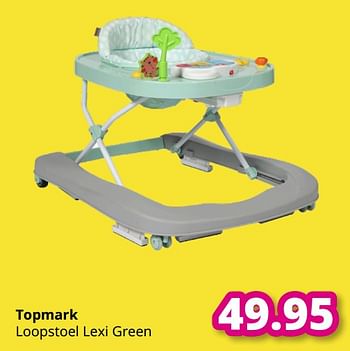 Aanbiedingen Topmark loopstoel lexi green - Topmark - Geldig van 25/07/2021 tot 31/07/2021 bij Baby & Tiener Megastore