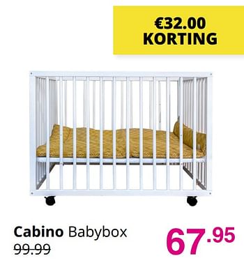 Aanbiedingen Cabino babybox - Cabino - Geldig van 25/07/2021 tot 31/07/2021 bij Baby & Tiener Megastore