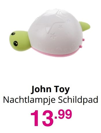 Aanbiedingen John toy nachtlampje schildpad - Johntoy - Geldig van 25/07/2021 tot 31/07/2021 bij Baby & Tiener Megastore