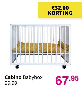 Aanbiedingen Cabino babybox - Cabino - Geldig van 01/08/2021 tot 07/08/2021 bij Baby & Tiener Megastore