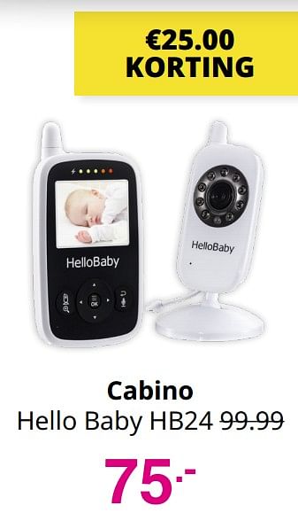Aanbiedingen Cabino hello baby hb24 - Cabino - Geldig van 01/08/2021 tot 07/08/2021 bij Baby & Tiener Megastore