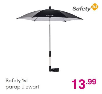 Aanbiedingen Safety 1st paraplu zwart - Safety 1st - Geldig van 01/08/2021 tot 07/08/2021 bij Baby & Tiener Megastore