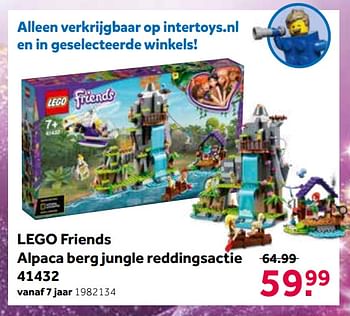 Aanbiedingen Lego friends alpaca berg jungle reddingsactie 41432 - Lego - Geldig van 01/08/2021 tot 15/08/2021 bij Intertoys