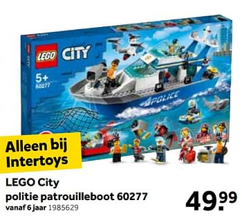 Aanbiedingen Lego city politie patrouilleboot 60277 - Lego - Geldig van 01/08/2021 tot 15/08/2021 bij Intertoys