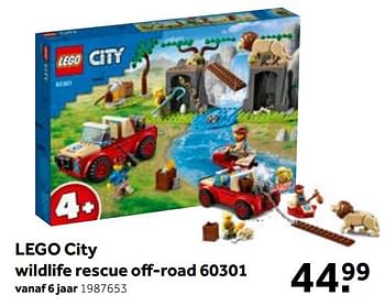 Aanbiedingen Lego city wildlife rescue off-road 60301 - Lego - Geldig van 01/08/2021 tot 15/08/2021 bij Intertoys