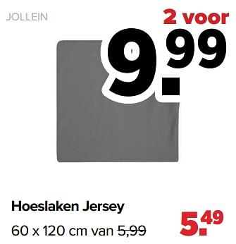 Aanbiedingen Hoeslaken jersey - Jollein - Geldig van 02/08/2021 tot 29/08/2021 bij Baby-Dump