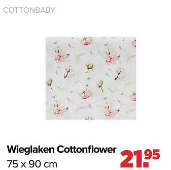 Aanbiedingen Wieglaken cottonflower - Cottonbaby  - Geldig van 02/08/2021 tot 29/08/2021 bij Baby-Dump