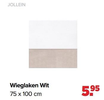 Aanbiedingen Wieglaken wit - Jollein - Geldig van 02/08/2021 tot 29/08/2021 bij Baby-Dump