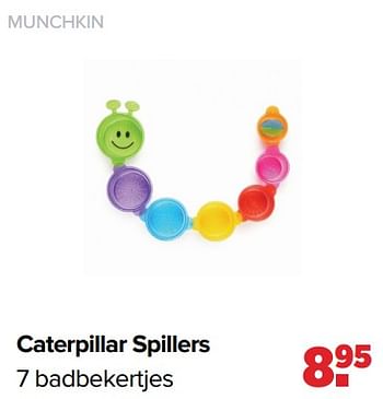 Aanbiedingen Caterpillar spillers 7 badbekertjes - Munchkin - Geldig van 02/08/2021 tot 29/08/2021 bij Baby-Dump