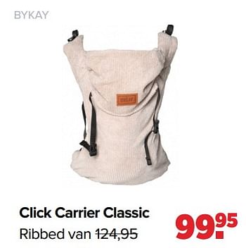 Aanbiedingen Click carrier classic ribbed - Bykay - Geldig van 02/08/2021 tot 29/08/2021 bij Baby-Dump