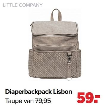 Aanbiedingen Diaperbackpack lisbon taupe - Little Company - Geldig van 02/08/2021 tot 29/08/2021 bij Baby-Dump