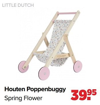 Aanbiedingen Houten poppenbuggy spring flower - Little Dutch - Geldig van 02/08/2021 tot 29/08/2021 bij Baby-Dump