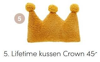 Aanbiedingen Lifetime kussen crown - Lifetime - Geldig van 08/08/2021 tot 14/08/2021 bij Baby & Tiener Megastore