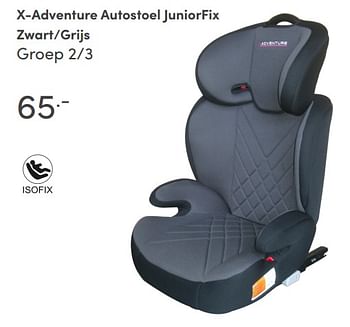Aanbiedingen X-adventure autostoel juniorfix zwart-grijs - Xadventure - Geldig van 08/08/2021 tot 14/08/2021 bij Baby & Tiener Megastore