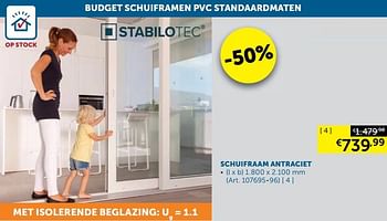 Aanbiedingen Schuifraam antraciet - Stabilotec - Geldig van 17/08/2021 tot 20/09/2021 bij Zelfbouwmarkt