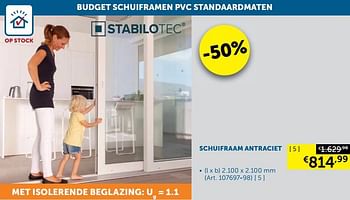 Aanbiedingen Schuifraam antraciet - Stabilotec - Geldig van 17/08/2021 tot 20/09/2021 bij Zelfbouwmarkt