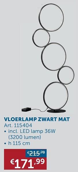 Aanbiedingen Vloerlamp cirkels zwart mat - Geldig van 17/08/2021 tot 20/09/2021 bij Zelfbouwmarkt
