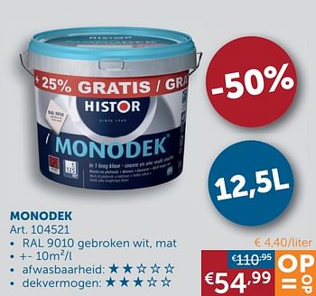 Aanbiedingen Monodek - Histor - Geldig van 17/08/2021 tot 20/09/2021 bij Zelfbouwmarkt