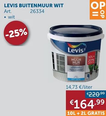 Aanbiedingen Levis buitenmuur wit - Levis - Geldig van 17/08/2021 tot 20/09/2021 bij Zelfbouwmarkt