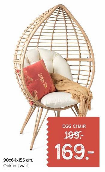 Aanbiedingen Egg chair - Huismerk - Xenos - Geldig van 09/08/2021 tot 22/08/2021 bij Xenos