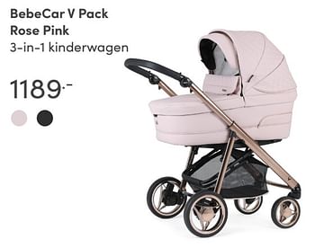 Aanbiedingen Bebecar v pack rose pink 3-in-1 kinderwagen - Bebecar - Geldig van 15/08/2021 tot 21/08/2021 bij Baby & Tiener Megastore