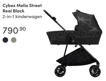 Aanbiedingen Cybex melio street real black 2-in-1 kinderwagen - Cybex - Geldig van 15/08/2021 tot 21/08/2021 bij Baby & Tiener Megastore