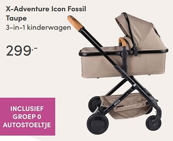 Aanbiedingen X-adventure icon fossil taupe 3-in-1 kinderwagen - Xadventure - Geldig van 15/08/2021 tot 21/08/2021 bij Baby & Tiener Megastore