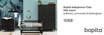 Aanbiedingen Bopita babykamer cloë mat zwart - Bopita - Geldig van 15/08/2021 tot 21/08/2021 bij Baby & Tiener Megastore