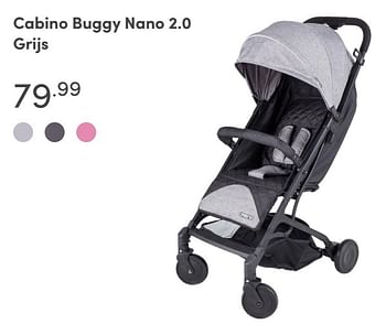 Aanbiedingen Cabino buggy nano 2.0 grijs - Cabino - Geldig van 15/08/2021 tot 21/08/2021 bij Baby & Tiener Megastore
