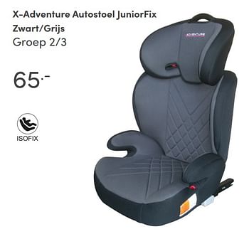 Aanbiedingen X-adventure autostoel juniorfix zwart-grijs - Xadventure - Geldig van 15/08/2021 tot 21/08/2021 bij Baby & Tiener Megastore