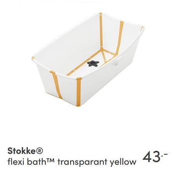 Aanbiedingen Stokke flexi bath transparant yellow - Stokke - Geldig van 15/08/2021 tot 21/08/2021 bij Baby & Tiener Megastore