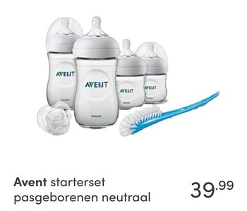 Aanbiedingen Avent starterset pasgeborenen neutraal - Philips - Geldig van 15/08/2021 tot 21/08/2021 bij Baby & Tiener Megastore
