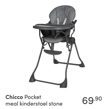 Aanbiedingen Chicco pocket meal kinderstoel stone - Chicco - Geldig van 15/08/2021 tot 21/08/2021 bij Baby & Tiener Megastore