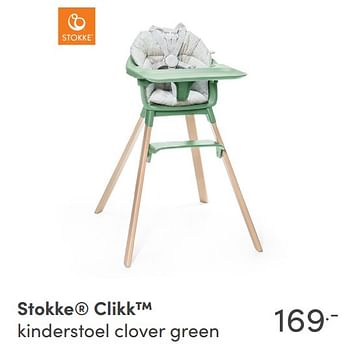 Aanbiedingen Stokke clikk kinderstoel clover green - Stokke - Geldig van 15/08/2021 tot 21/08/2021 bij Baby & Tiener Megastore