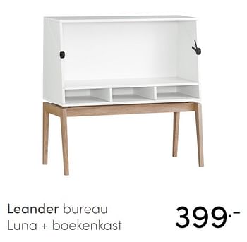 Aanbiedingen Leander bureau luna + boekenkast - Leander - Geldig van 15/08/2021 tot 21/08/2021 bij Baby & Tiener Megastore