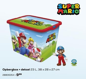 Aanbiedingen Opbergbox + deksel - Super Mario - Geldig van 03/08/2021 tot 07/09/2021 bij Supra Bazar