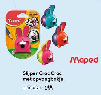 Aanbiedingen Slijper croc croc met opvangbakje - Maped - Geldig van 03/08/2021 tot 07/09/2021 bij Supra Bazar