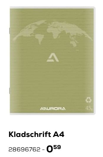 Aanbiedingen Kladschrift a4 - Aurora - Geldig van 03/08/2021 tot 07/09/2021 bij Supra Bazar