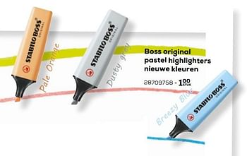 Aanbiedingen Boss original pastel highlighters nieuwe kleuren - Stabilo - Geldig van 03/08/2021 tot 07/09/2021 bij Supra Bazar