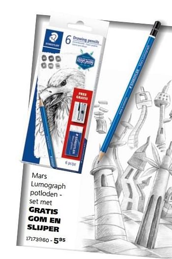 Aanbiedingen Mars lumograph potloden - Staedtler - Geldig van 03/08/2021 tot 07/09/2021 bij Supra Bazar