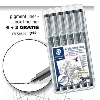 Aanbiedingen Pigment liner - box fineliner - Staedtler - Geldig van 03/08/2021 tot 07/09/2021 bij Supra Bazar