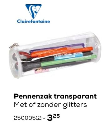 Aanbiedingen Pennenzak transparant - Clairefontaine - Geldig van 03/08/2021 tot 07/09/2021 bij Supra Bazar