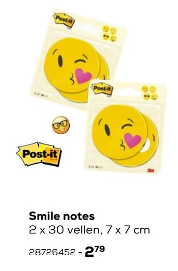Aanbiedingen Smile notes - Post-It - Geldig van 03/08/2021 tot 07/09/2021 bij Supra Bazar