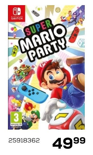 Aanbiedingen Super mario party - Nintendo - Geldig van 03/08/2021 tot 07/09/2021 bij Supra Bazar