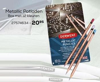 Aanbiedingen Metallic potloden box met 12 kleuren - Derwent - Geldig van 03/08/2021 tot 07/09/2021 bij Supra Bazar