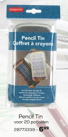 Aanbiedingen Pencil tin voor - Derwent - Geldig van 03/08/2021 tot 07/09/2021 bij Supra Bazar